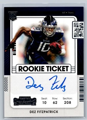 2021 Panini Contenders #130 Dez Fitzpatrick Rookie RC AUTO Variation RT Titans - Image 1 of 2