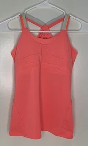 Prima by Lucky in Love Girls size 14 Tank Top Racer Back Coral pink gray accents - Picture 1 of 5