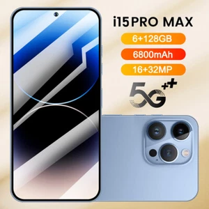 2025 i15 Pro Max 5G Unlocked Smartphone Android 128GB Dual SIM Cheap Cell Phone - Picture 1 of 18