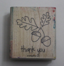 Thank You Oak Leaves Acorn Nut Fall Autumn Rubber Stamp Stampin' Up!