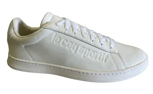 Le Coq Sportif Court White Low Top Nylon Men Leather Sneakers 42 Shoes 9 Trainer - Picture 1 of 12