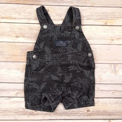 Pantalones Cortos Jean Lucky Brand 3-6 Meses Negros Denim Palmeras Foto 1 de 4