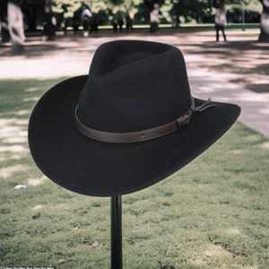 Sombrero de vaquero aplastable 100% lana fieltro occidental sombrero de vaquero hecho a mano calidad premium - Imagen 1 de 12