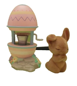 HALLMARK EASTER MERRY MINIATURES 1994EGG WISHING WELL, FUZZY BROWN BUNNY PRAYING - Picture 1 of 5