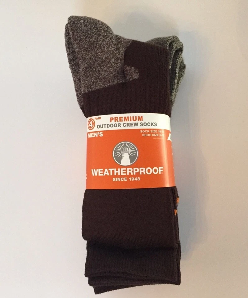 Weatherproof BRAND Wool Blend Crew Socks 4 Pair
