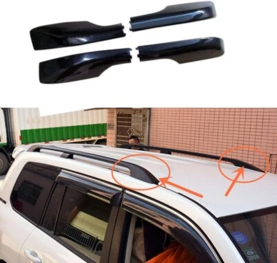 Black Roof Rails Rack End Cover Shell For Toyota Land Cruiser J200 2008-2021 - Image 1 of 4