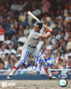 FRED LYNN SIGNED AUTOGRAPHED 8x10 PHOTO BOSTON RED SOX LEGEND BECKETT BAS - Picture 1 of 2