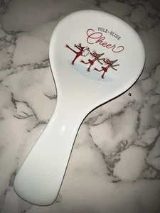 Spoon Rest Yule-Glide Cheer Santa, Reindeers Christmas Melamine 4.75" X 10" - Picture 1 of 2
