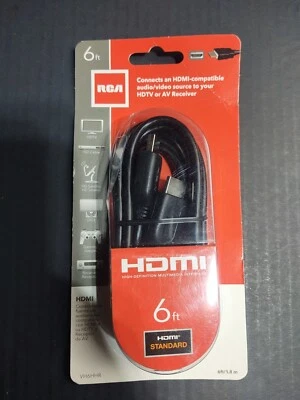 RCA HDMI Cable, 6' long VH6HHR NEW NIP - Image 1 of 2