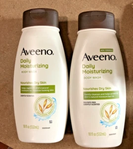 Aveeno Daily Moisturizing Oat Body Wash for Dry Skin, 18 fl. oz x 2 - Picture 1 of 1