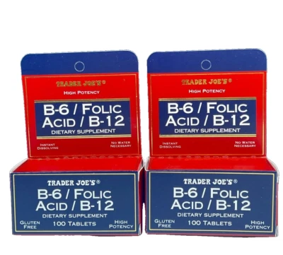 2X Trader Joe's B-6 Folic Acid B-12 High Potency Dietary Supplement FREE SHIP - Image 1 of 4