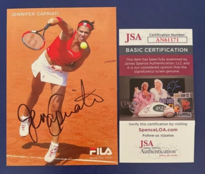 Jennifer Capriati Signed 4x6 Postcard Tennis JSA AN61171 - Image 1 of 3
