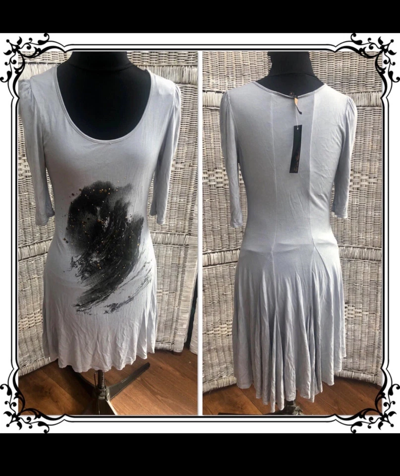 New With Tags, Flared grey dress size 12 3/4 sleeves Evie collection  - Image 1 of 4