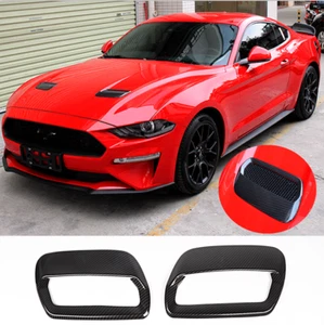 Front Hood Air Vent Molding Cover Trim For Ford Mustang 2018-2020 Carbon Fiber - Picture 1 of 9