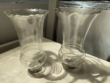 Antique Ornate Victorian Heavy Glass Crystal Hurricane Candle Lamp Chimney Shade