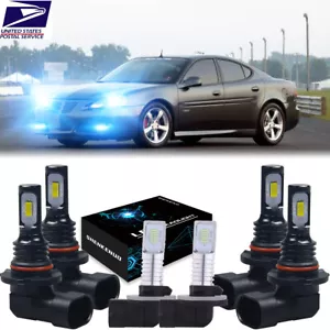For Pontiac Grand Prix 2004-2008 Combo Blue LED Headlights + Fog Lights 6x Bulbs - Picture 1 of 10