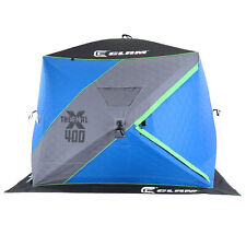 CLAM X-400 Portable 8 Ft 6 Person Pop Up Ice Fishing Thermal Hub Shelter Tent