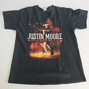 Gildan Large Justin Moore Off The Beaten Path Tour Black Graphic T-Shirt - Picture 1 of 8