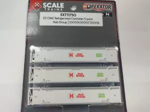 ScaleTrains N 53' CIMC Reefer Containers Hub Group SXT11750, 3-pack NEW! - Picture 1 of 3