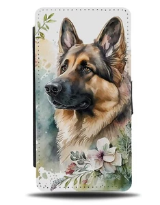 Watercolor German Shepherd Flip Wallet Case Watercolour Alsatian Alsation BD69 - Picture 1 of 3