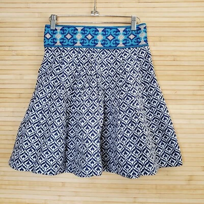 Falda corta academia bordada Sister Jane azul blanco talla M mediana giro línea A Foto 1 de 4