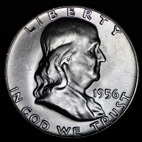 GEM BU UNCIRCULATED UNC MS 1956 SILVER FRANKLIN HALF DOLLAR BRILLIANT LUSTER Cover