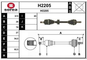 ⭐ Arbre de transmission SNRA H2205 HONDA ACCORD III/ACCORD III/ACCORD III Aerode
