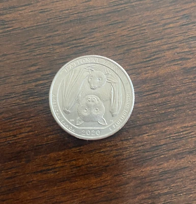 2020 Bat Quarter Coin Mint Mark D American Samoa Park Coins Rare US Coins - Image 1 of 2