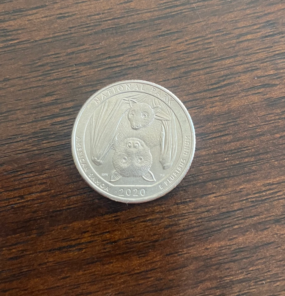 2020 Bat Quarter Coin Mint Mark D American Samoa Park Coins Rare US Coins - Image 1 of 2