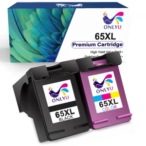 Cartucho de tinta de impresora 2 piezas para HP 65XL Deskjet 2600 3752 ENVY 5000 5012 5032 5055 - Imagen 1 de 6