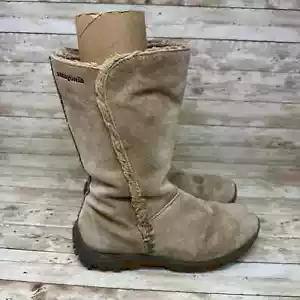 Patagonia Lugano T10548 Tan Suede Leather Waterproof Boots Women's Size 9 - Picture 1 of 9