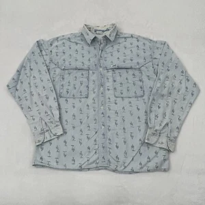 Vintage 90s Guess Georges Marciano Western Cactus Longsleeve Button Up Shirt L - Picture 1 of 11