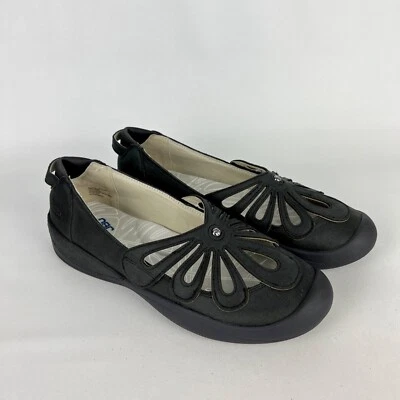 Zapatos planos de ballet JBU para mujer perla ecológicos negros carbón cómodos talla 9 Foto 1 de 4