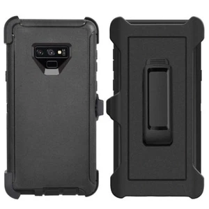 Black For Samsung Galaxy Note 9 Shockproof Defender Case Cover With Belt Clip - Picture 1 of 6