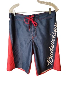 Budweiser Medium Men's Swim Trunks Red Blue  - Picture 1 of 5