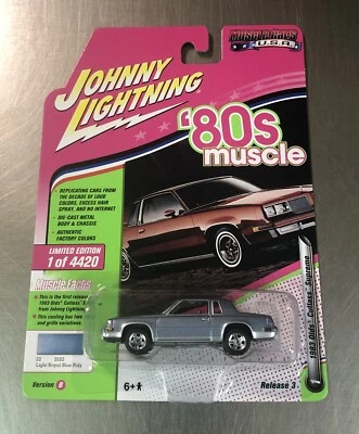 HOT WHEELS ‘80s MUSCLE CARS U.S.A. 1983 OLDS CUTLASS SUPREME BLUE 1/64 SCALE - Image 1 of 4
