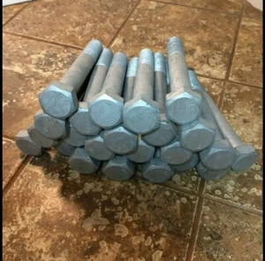 25 NEW HILLMAN 3/4-10 X 4 1/2" HEX HEAD CAP SCREWS GALVANIZED BOLTS  307A - Picture 1 of 2