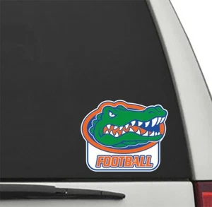 Florida Gators FOOTBALL with Gator Head Logo Vinyl Decal #1 UF Car Sticker - Picture 1 of 1