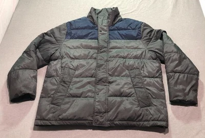 Izod Puffer Jacket Men's Extra Large Colorblock Minimalist Lounge Gray Blue - Image 1 of 4