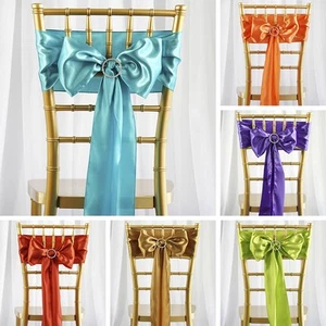 25 Satin CHAIR SASHES Ties Bows Wedding Party Ceremony Reception Decorations - Picture 1 of 276