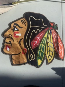 Old Badge Chicago Blackhawks Patch Logo For Jersey Jacket 10.5 “X 12” - Picture 1 of 4