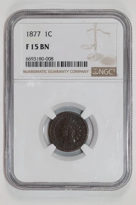 1877 INDIAN HEAD CENT NGC F15 BN - Image 1 of 2