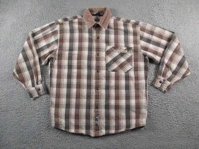Camisa No Fear Para Hombre Mediana Marrón A Cuadros Vintage Pana Cuello Patín Grunge Y2K Foto 1 de 4