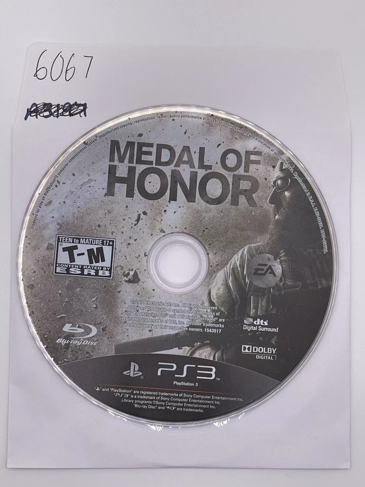 Medal of Honor (Sony PlayStation 3 PS3, 2010) DISC ONLY NO TRACKING 6067 - Image 1 of 1