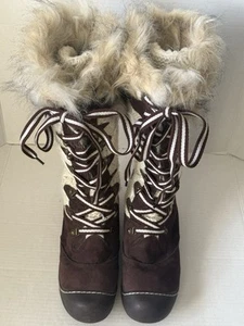 Mukluks Gwen Tall Lace Up Winter Boots Faux Fur 3M Thinsulate Women's Size 10 - Picture 1 of 12