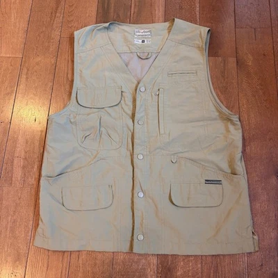 ¡Nuevo sin etiquetas vintage! Chaleco de pesca para hombre Royal Robbins Go Everywhere verde claro caqui M Foto 1 de 4