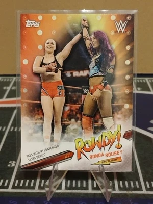 2019 Topps WWE Smackdown Rowdy Ronda Rousey Spotlight #36 - Image 1 of 2