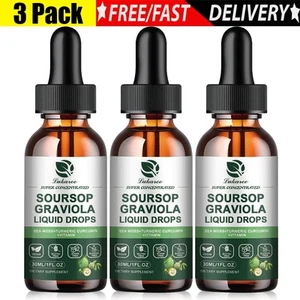 3Packs Soursop Graviola Liquid Drops,With Sea Moss Turmeric Vitamin,Immune Boost - Picture 1 of 8