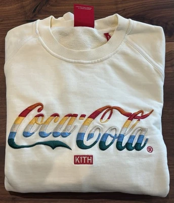 KITH Coca Cola Hombre Mediano Rayas Cuello Redondo (Marfil) Foto 1 de 4