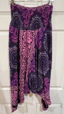 BANGKOK PANTS Harem Smocked Waist Multi Sz Gypsy Hippie Boho Peasant Flowy EUC - Image 1 of 4